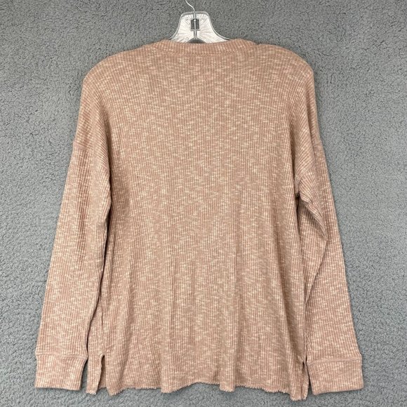 NWT American Eagle Womens Small Long Sleeve Henley T-Shirt Top Brown Thermal - Picture 3 of 9